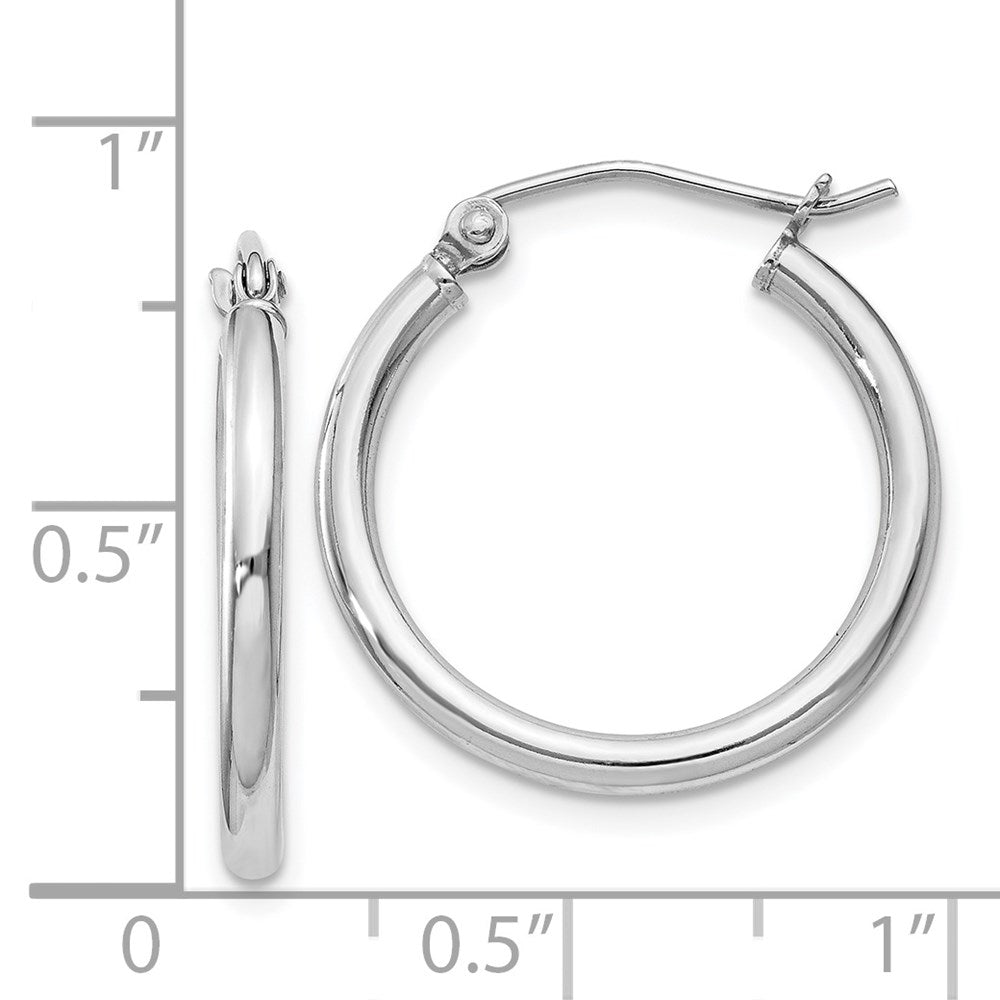 Sterlingsilber Rhodiniert 2mm Rund Creolen