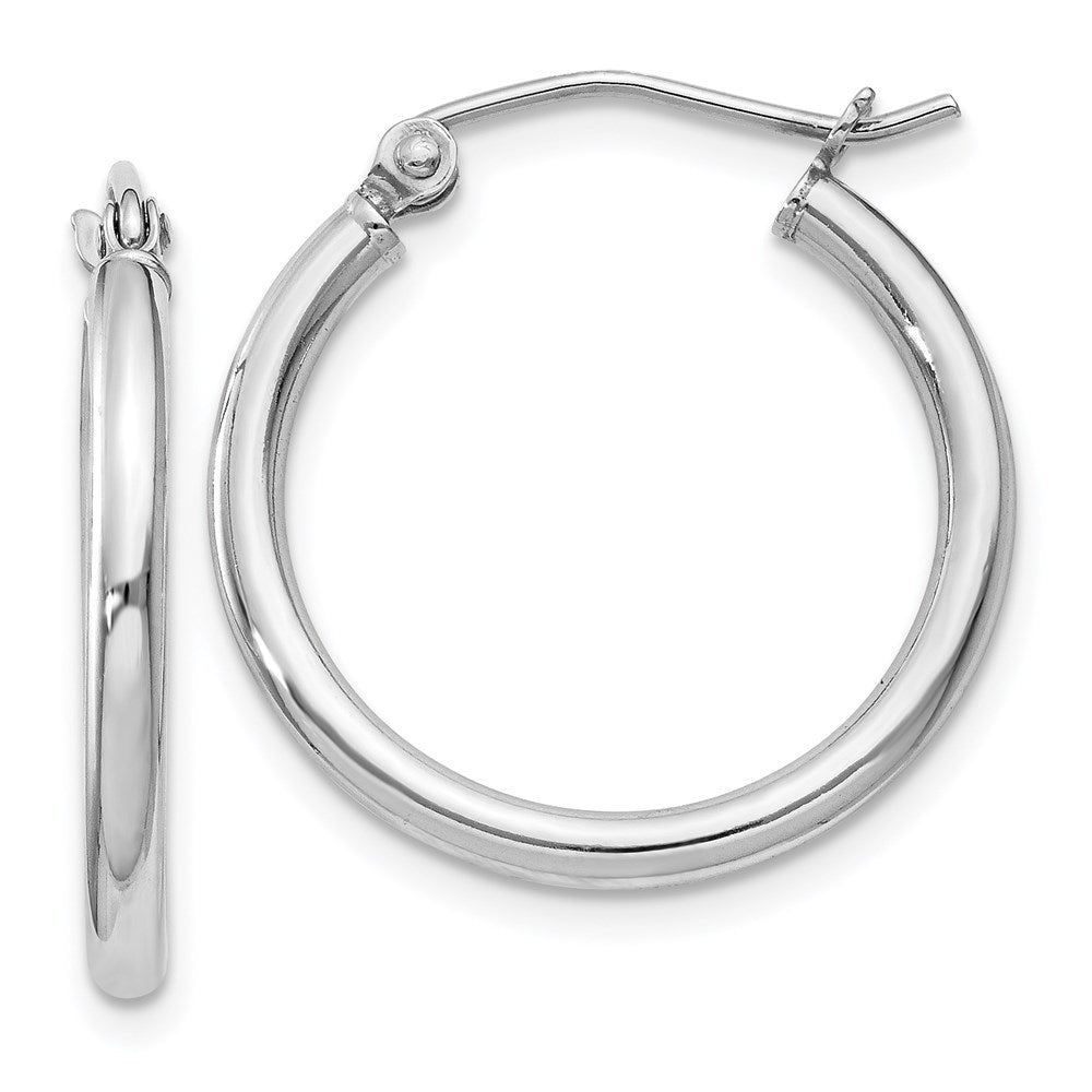 Sterlingsilber Rhodiniert 2mm Rund Creolen