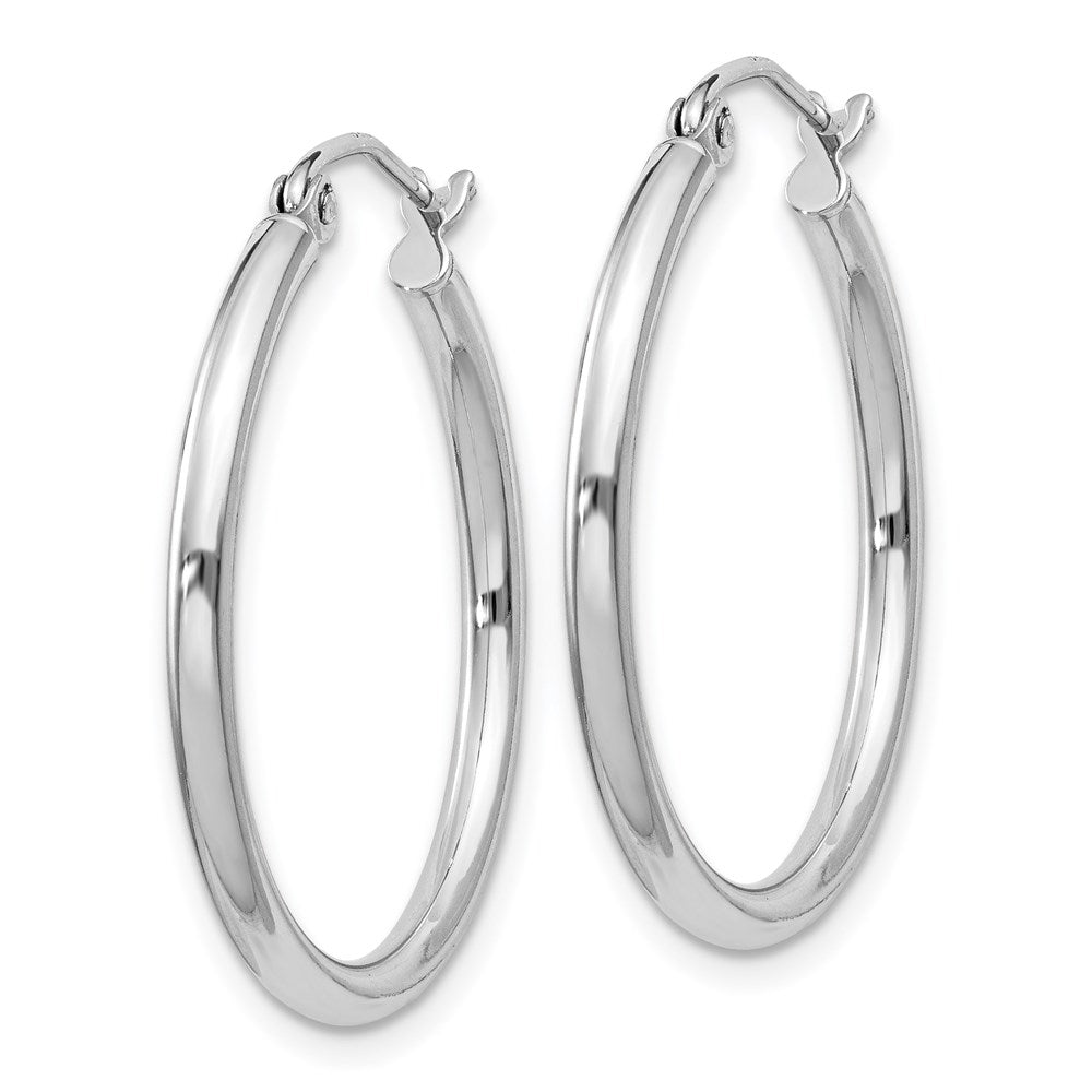 Sterlingsilber Rhodiniert 2mm Rund Creolen