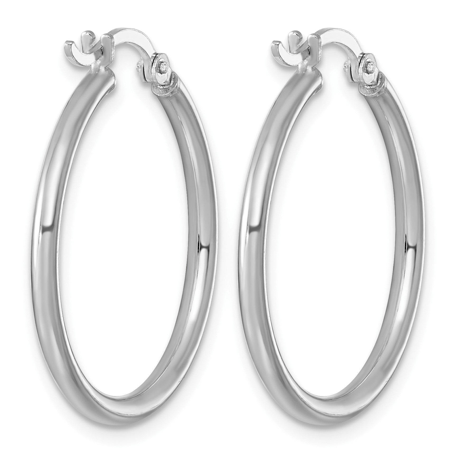 Sterlingsilber Rhodiniert 2mm Rund Creolen