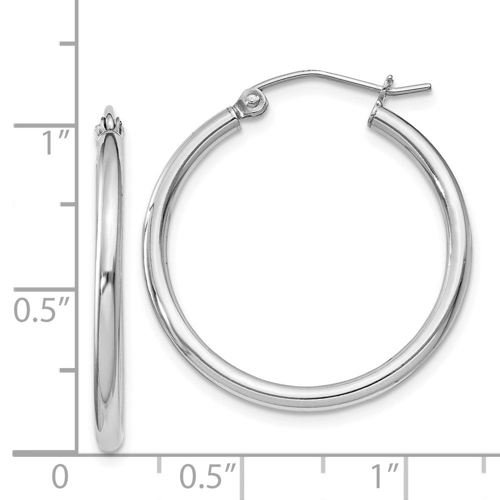 Sterlingsilber Rhodiniert 2mm Rund Creolen