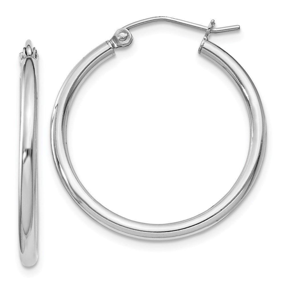 Sterlingsilber Rhodiniert 2mm Rund Creolen