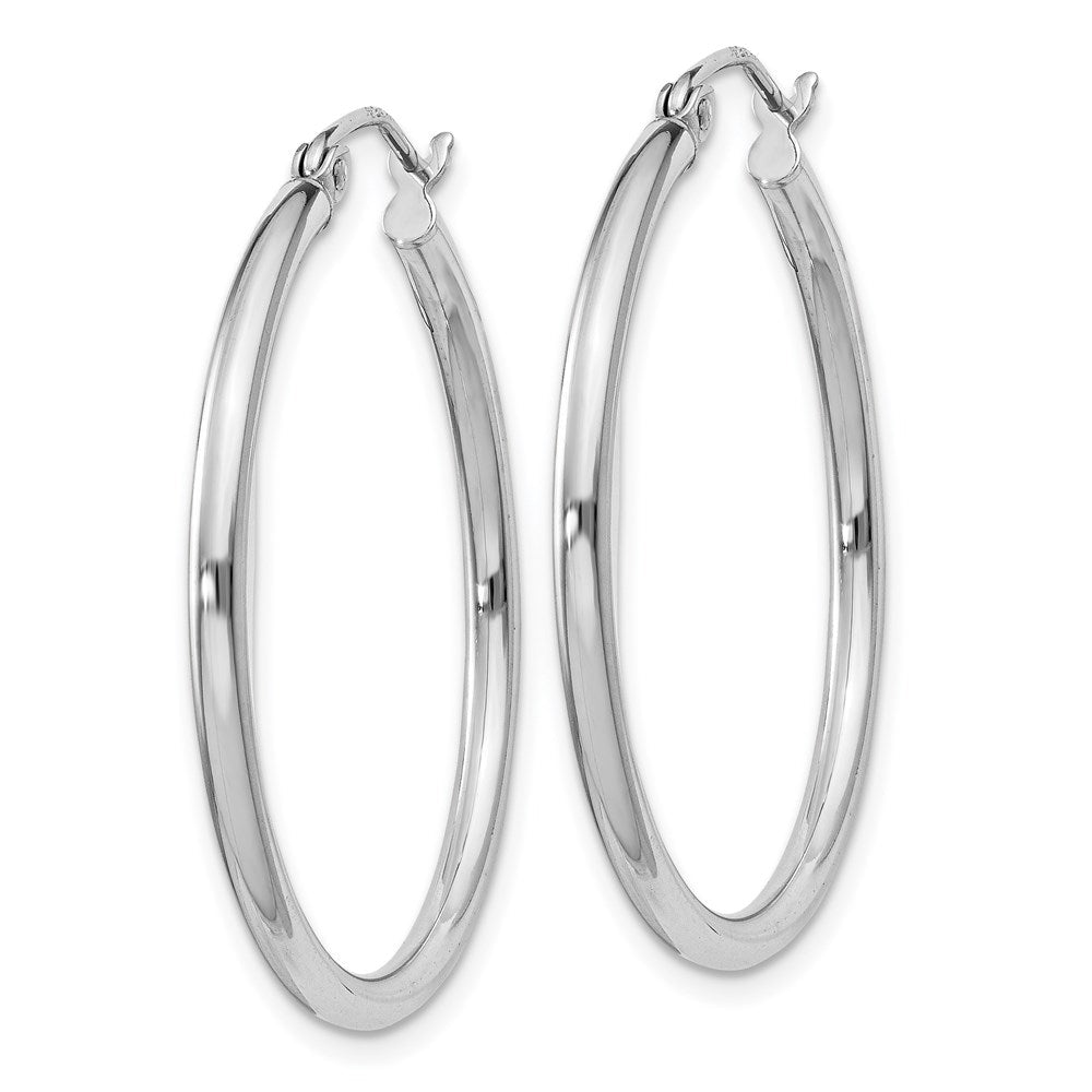 Sterlingsilber Rhodiniert 2mm Rund Creolen