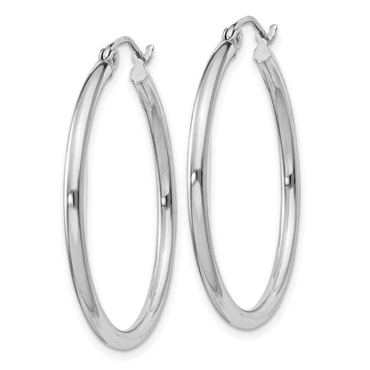 Sterlingsilber Rhodiniert 2mm Rund Creolen