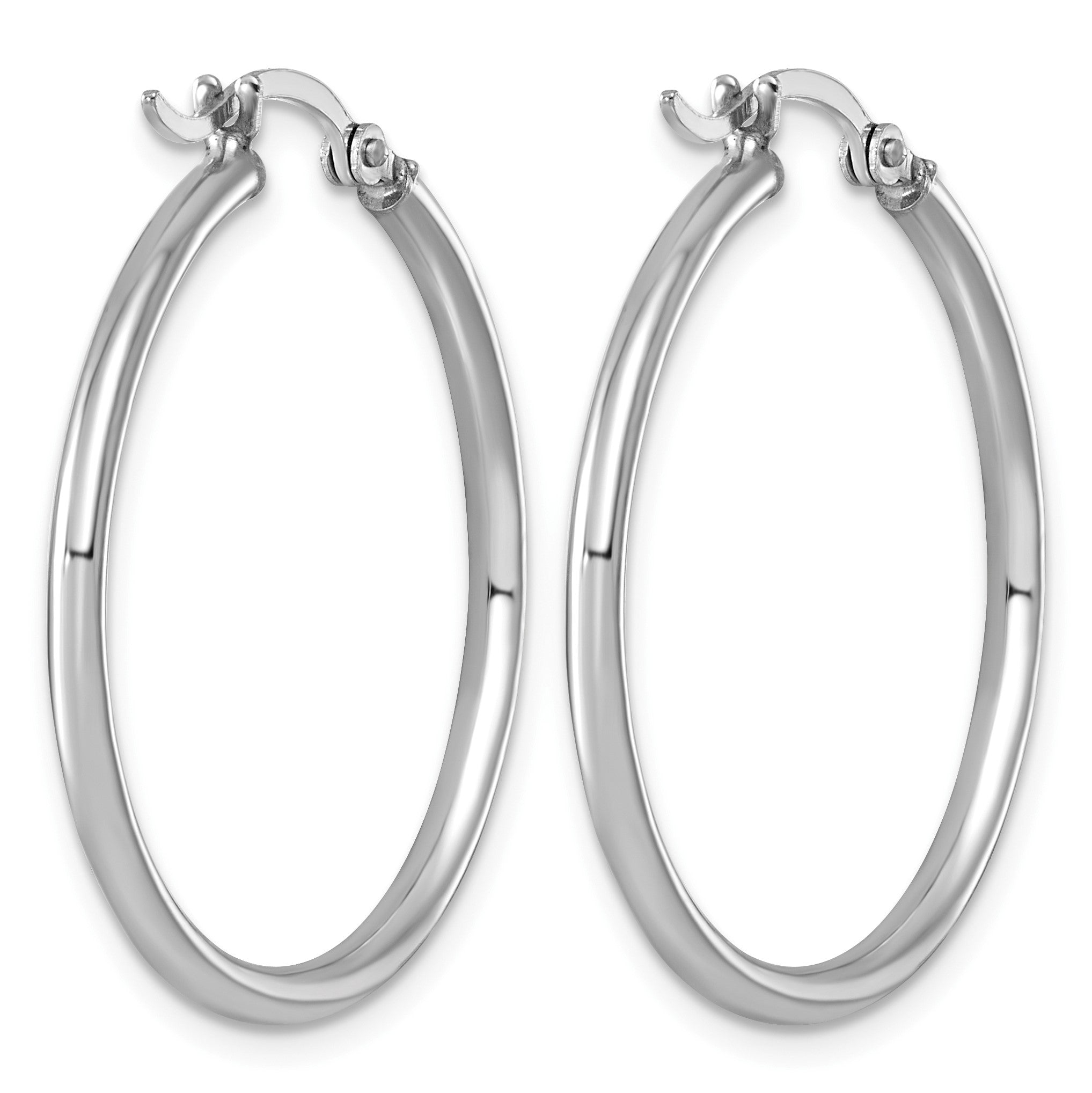 Sterlingsilber Rhodiniert 2mm Rund Creolen