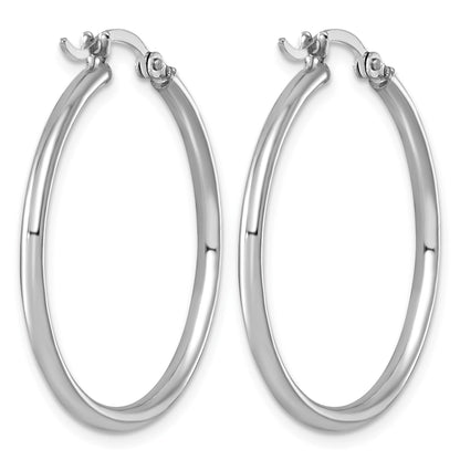 Sterlingsilber Rhodiniert 2mm Rund Creolen