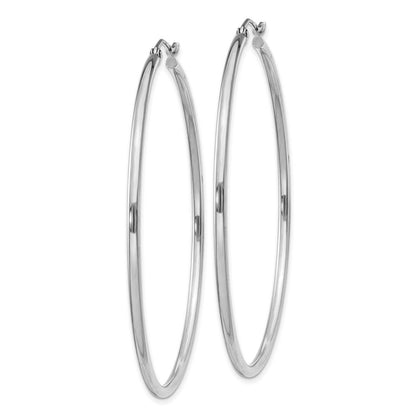 Sterlingsilber Rhodiniert 2mm Rund Creolen