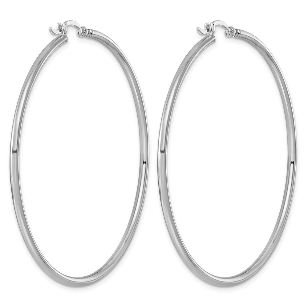 Sterlingsilber Rhodiniert 2mm Rund Creolen