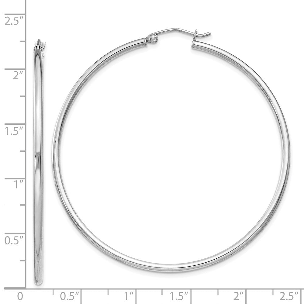 Sterlingsilber Rhodiniert 2mm Rund Creolen