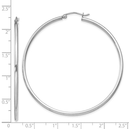 Sterlingsilber Rhodiniert 2mm Rund Creolen