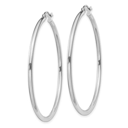 Sterlingsilber Rhodiniert 2mm Rund Creolen