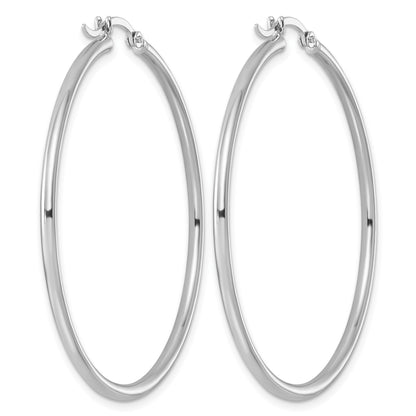 Sterlingsilber Rhodiniert 2mm Rund Creolen