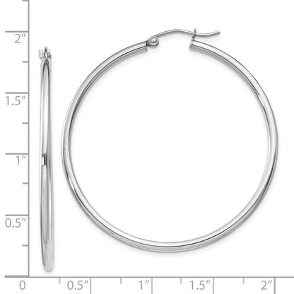 Sterlingsilber Rhodiniert 2mm Rund Creolen