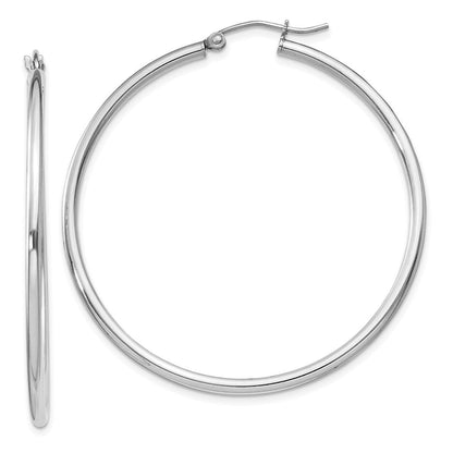 Sterlingsilber Rhodiniert 2mm Rund Creolen