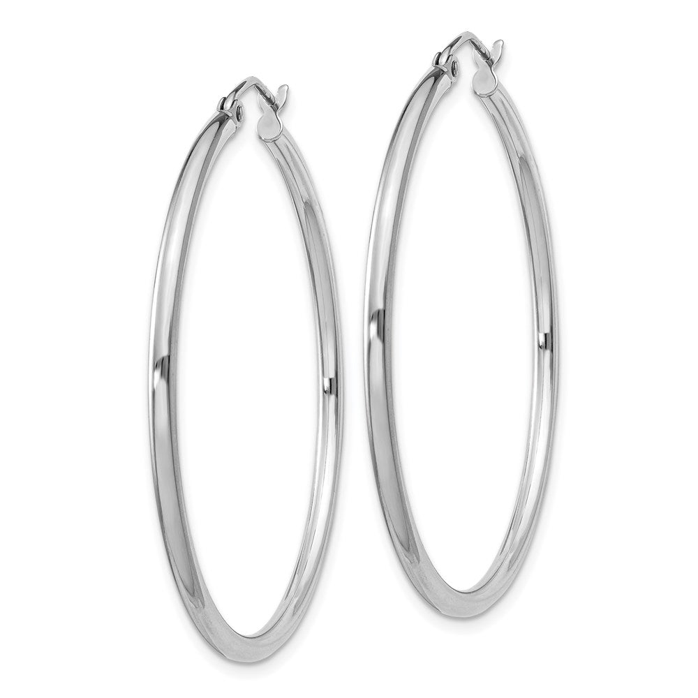 Sterlingsilber Rhodiniert 2mm Rund Creolen