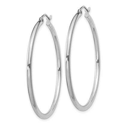 Sterlingsilber Rhodiniert 2mm Rund Creolen