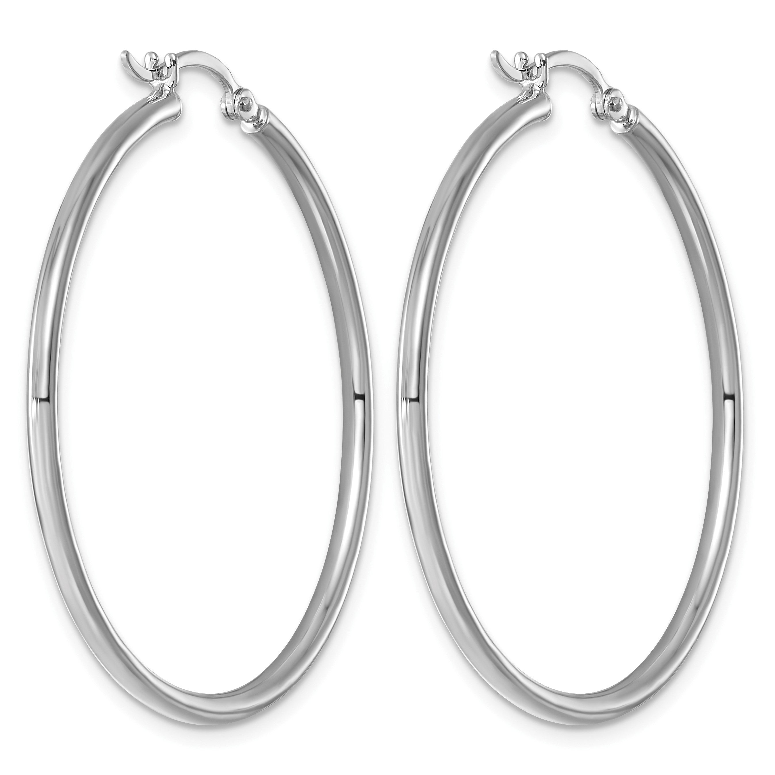 Sterlingsilber Rhodiniert 2mm Rund Creolen