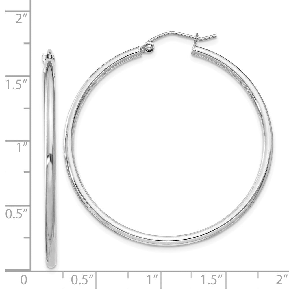 Sterlingsilber Rhodiniert 2mm Rund Creolen
