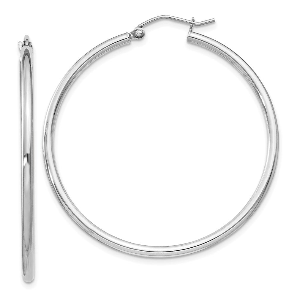 Sterlingsilber Rhodiniert 2mm Rund Creolen