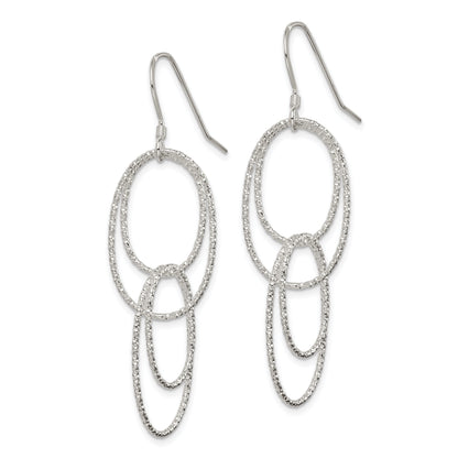 Sterlingsilber Strukturiert Multi Intertwined Ovals Ohrhänger