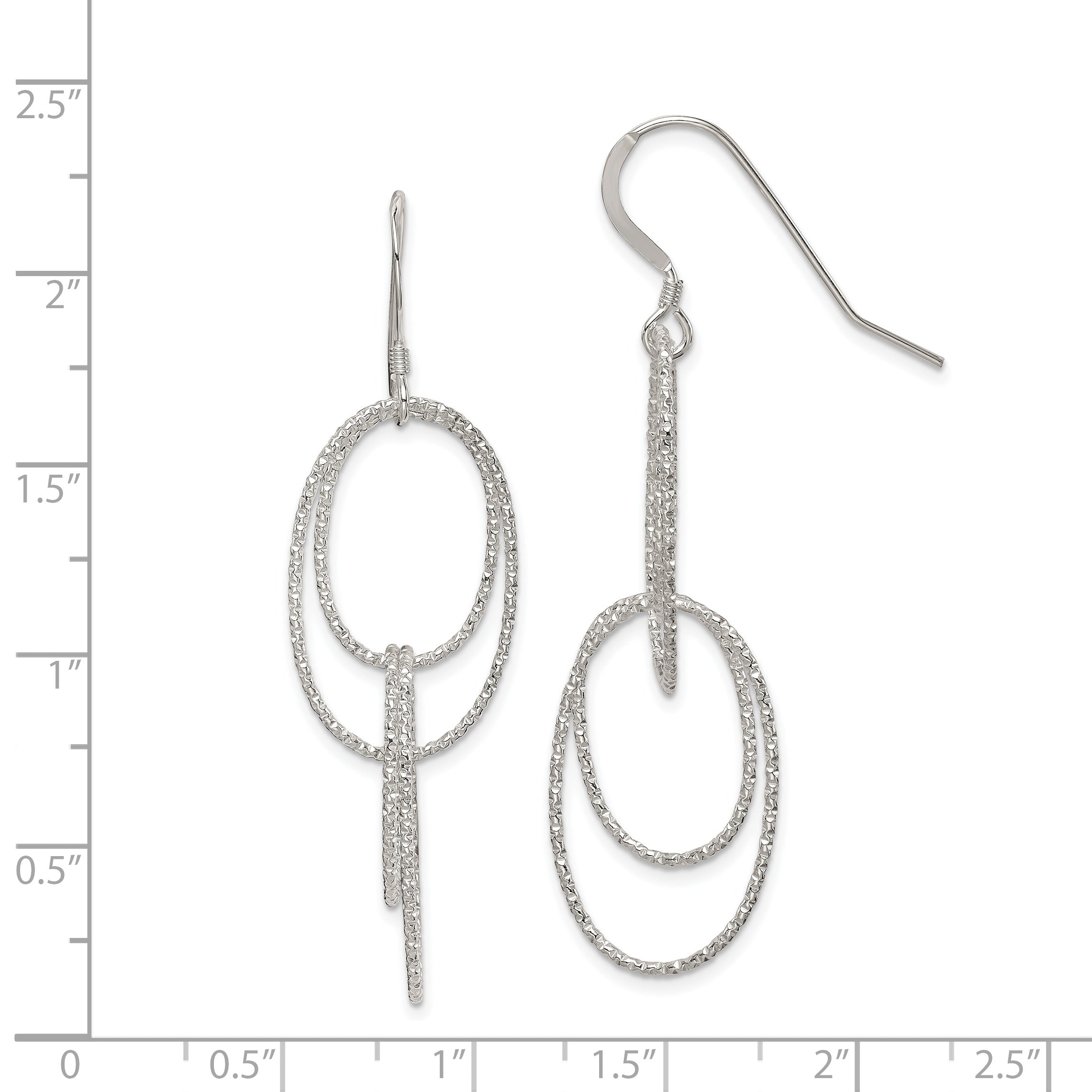 Sterlingsilber Strukturiert Multi Intertwined Ovals Ohrhänger