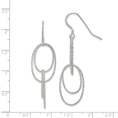 Sterlingsilber Strukturiert Multi Intertwined Ovals Ohrhänger