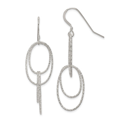 Sterlingsilber Strukturiert Multi Intertwined Ovals Ohrhänger