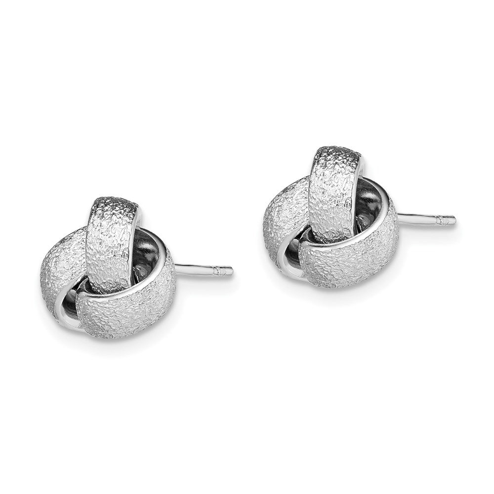 Sterlingsilber Rhodiniert Poliert / Satiniert Knoten Ohrringe
