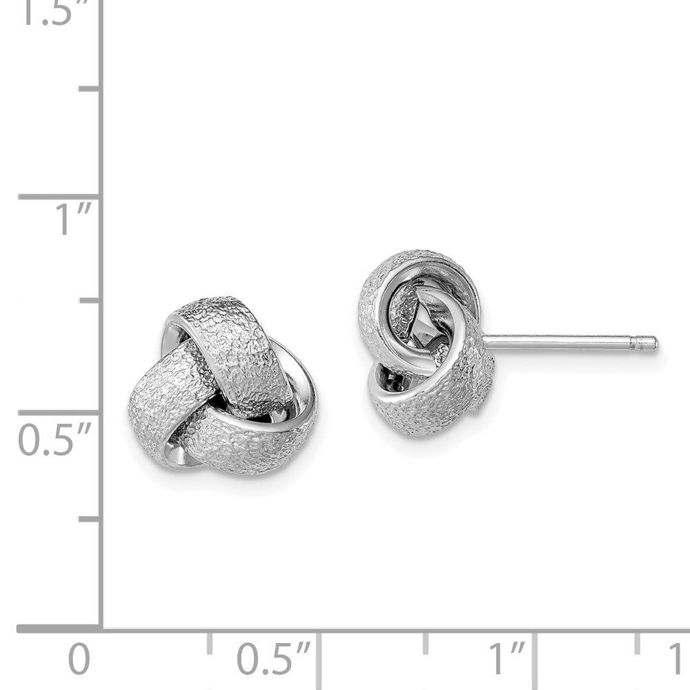 Sterlingsilber Rhodiniert Poliert / Satiniert Knoten Ohrringe
