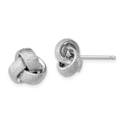 Sterlingsilber Rhodiniert Poliert / Satiniert Knoten Ohrringe