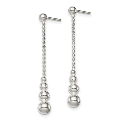 Sterlingsilber Poliert Tropfen & Perle Stecker Ohrhänger