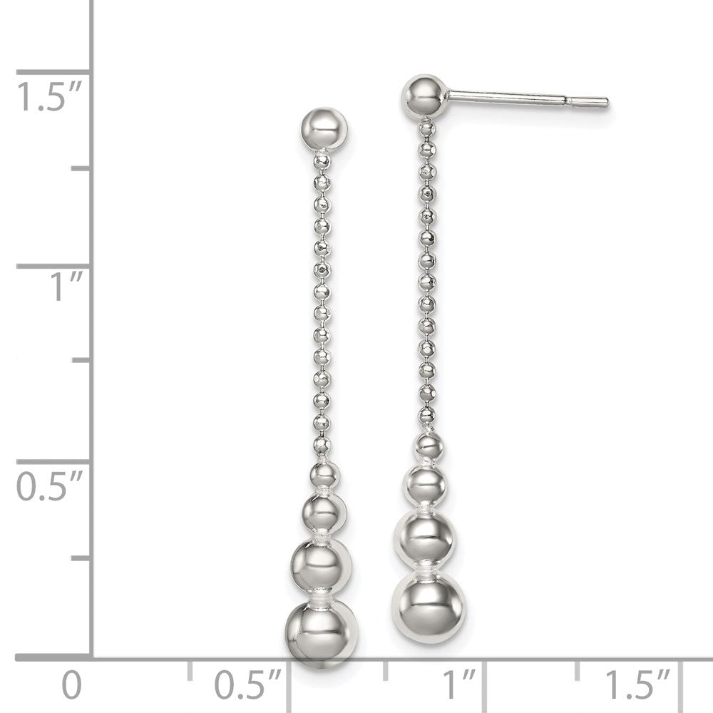 Sterlingsilber Poliert Tropfen & Perle Stecker Ohrhänger