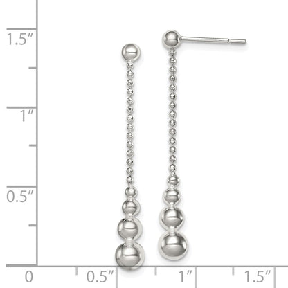 Sterlingsilber Poliert Tropfen & Perle Stecker Ohrhänger