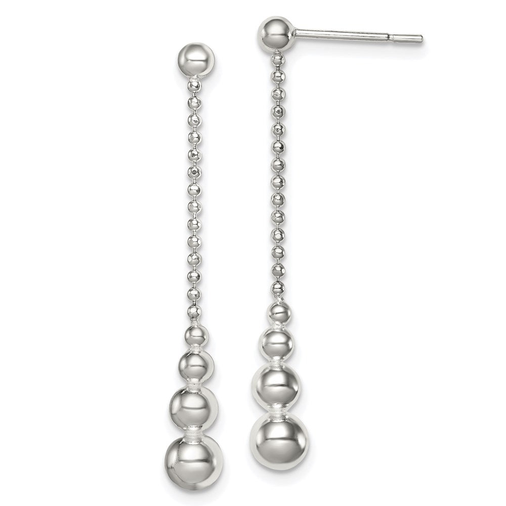 Sterlingsilber Poliert Tropfen & Perle Stecker Ohrhänger
