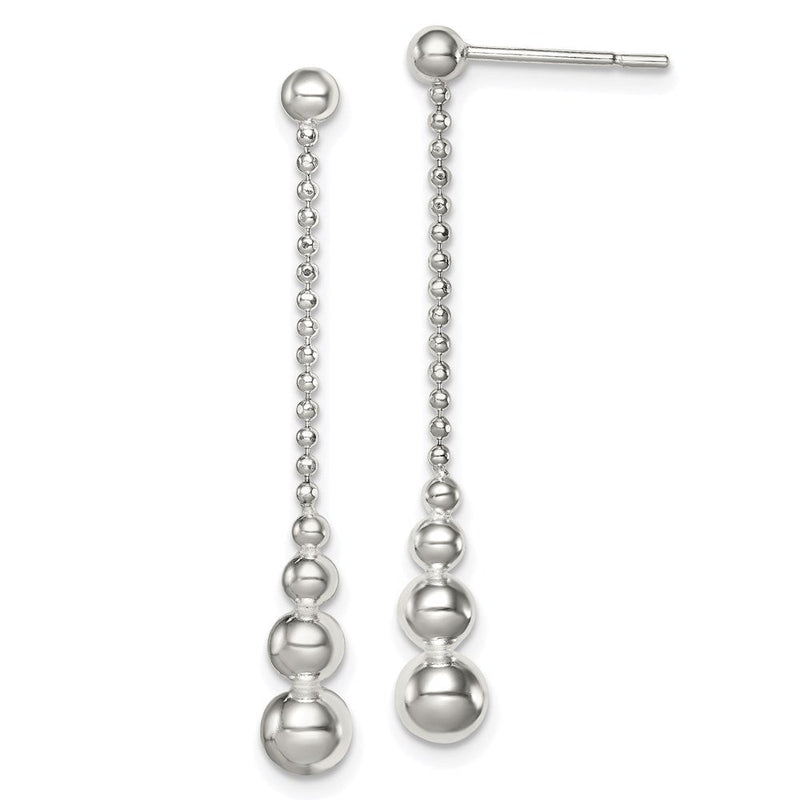 Sterlingsilber Poliert Tropfen & Perle Stecker Ohrhänger