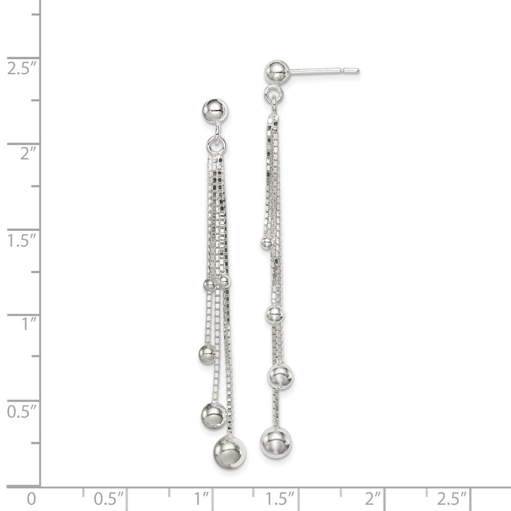 Sterlingsilber Poliert Abgestuft Gekugelt Kette Stecker Ohrhänger