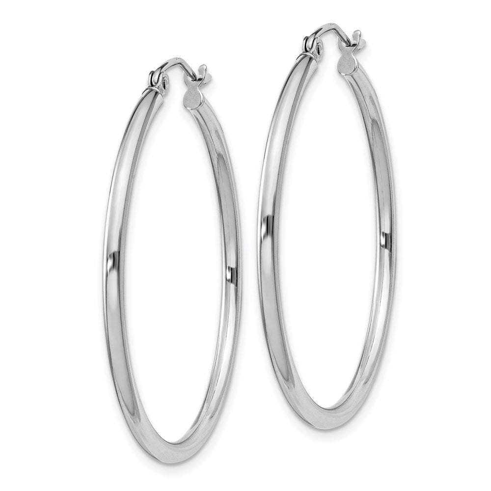 Sterlingsilber Rhodiniert 2mm Rund Creolen