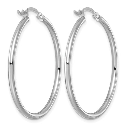 Sterlingsilber Rhodiniert 2mm Rund Creolen