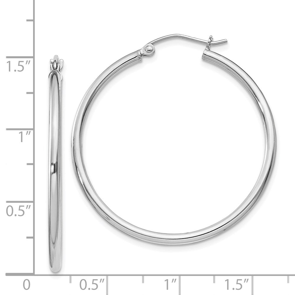 Sterlingsilber Rhodiniert 2mm Rund Creolen