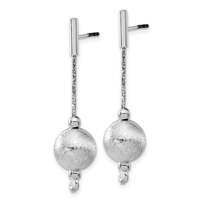 Sterlingsilber Poliert & Strukturiert Kugel Stecker Ohrhänger