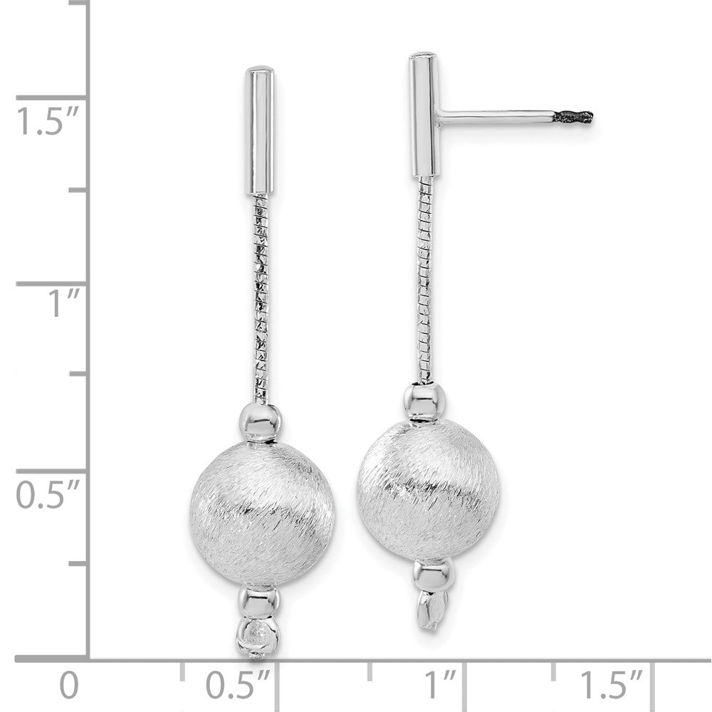 Sterlingsilber Poliert & Strukturiert Kugel Stecker Ohrhänger