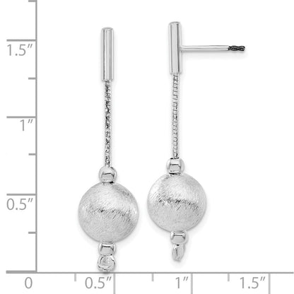 Sterlingsilber Poliert & Strukturiert Kugel Stecker Ohrhänger