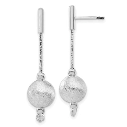 Sterlingsilber Poliert & Strukturiert Kugel Stecker Ohrhänger