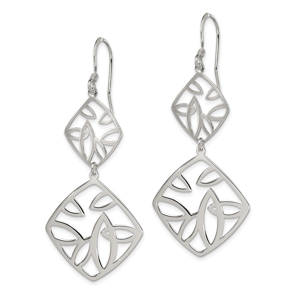Sterlingsilber Poliert Fantasie Geometric Ohrhänger