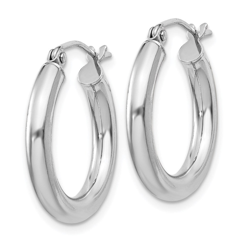 Sterlingsilber Rhodiniert 3mm Rund Creolen