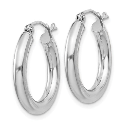 Sterlingsilber Rhodiniert 3mm Rund Creolen