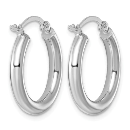 Sterlingsilber Rhodiniert 3mm Rund Creolen