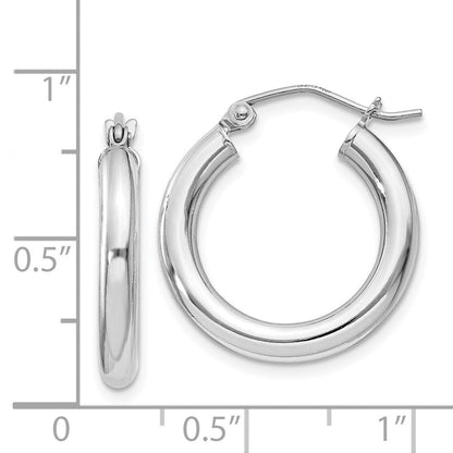 Sterlingsilber Rhodiniert 3mm Rund Creolen