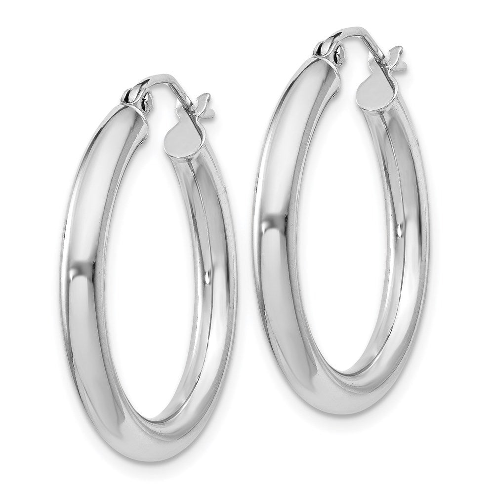 Sterlingsilber Rhodiniert 3mm Rund Creolen