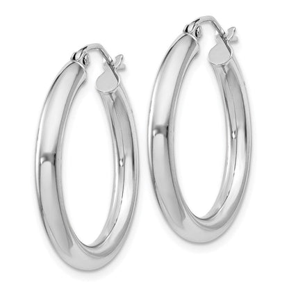 Sterlingsilber Rhodiniert 3mm Rund Creolen